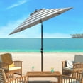 thumbnail image 2 of Safavieh Iris 9' Market Auto Tilt Patio Umbrella, Grey/White, 2 of 6