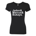 thumbnail image 2 of Wild Bobby, Jadon & Marcus & Bukayo, Sports, Women Slim Fit Junior Tee, Black, Small, 2 of 5