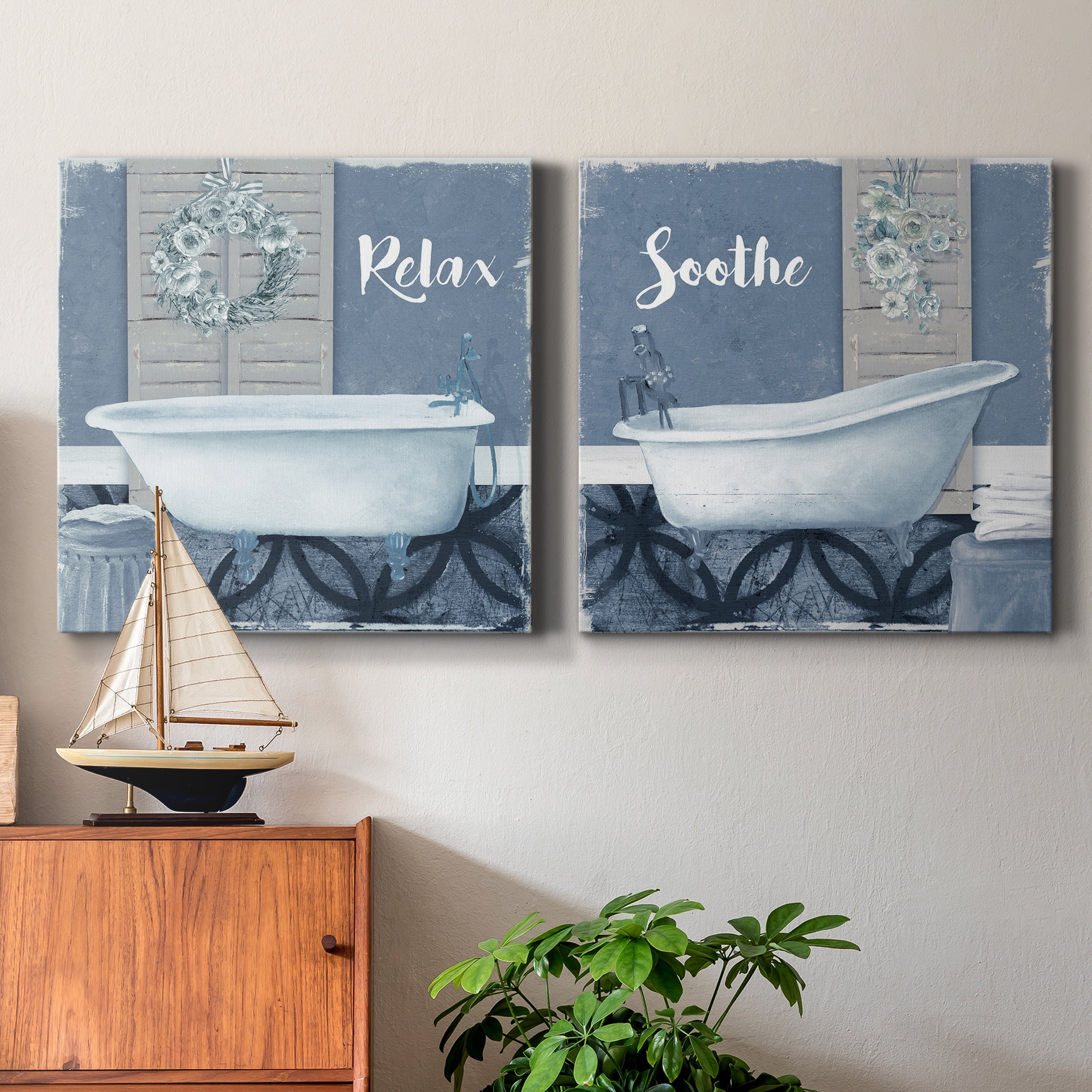 Relax - Premium Gallery Wrapped Canvas - Ready to Hang Set of 2 - 32 x 32 Each