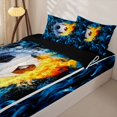thumbnail image 3 of Homewish Soccer Theme Zipper Twin Comforter Sets with Fitted Sheet and 2 Pillowcases,Boys Ball Sport Zipper Bedding Set For Kids,Black Reversible,4-Piece, 3 of 7