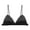Black, variant on Women's Silk Satin Triangle Bralette Soft Cup Wireless Smooth Comfortable with Chest Pad m