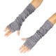 thumbnail image 1 of Guantes de moda de lana de punto, largos, calentadores de muñeca, negros, sin dedos, que mantienen el pulgar caliente., 1 of 6