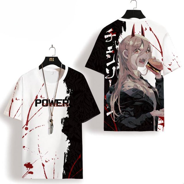 YYDS Motosierra Hombre Anime Camiseta Manga Corta Cosplay Denji Power Unisex Tee Camisa De Moda Oversize Impresión 3D Casual T Gao Jiahui unisex