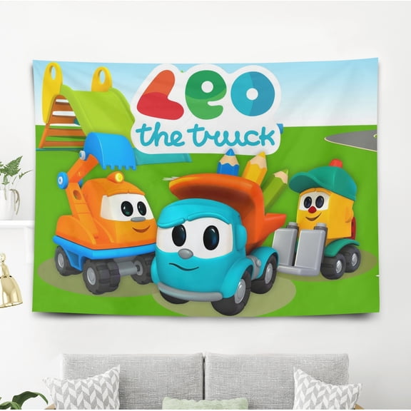 Tapestry for Leo The Truck wall hanging Bedroom Dorm Funny Poster Backgrounds Banner Party Wall Art Decorations Kids Girls Teens Gifts 40×60 inch