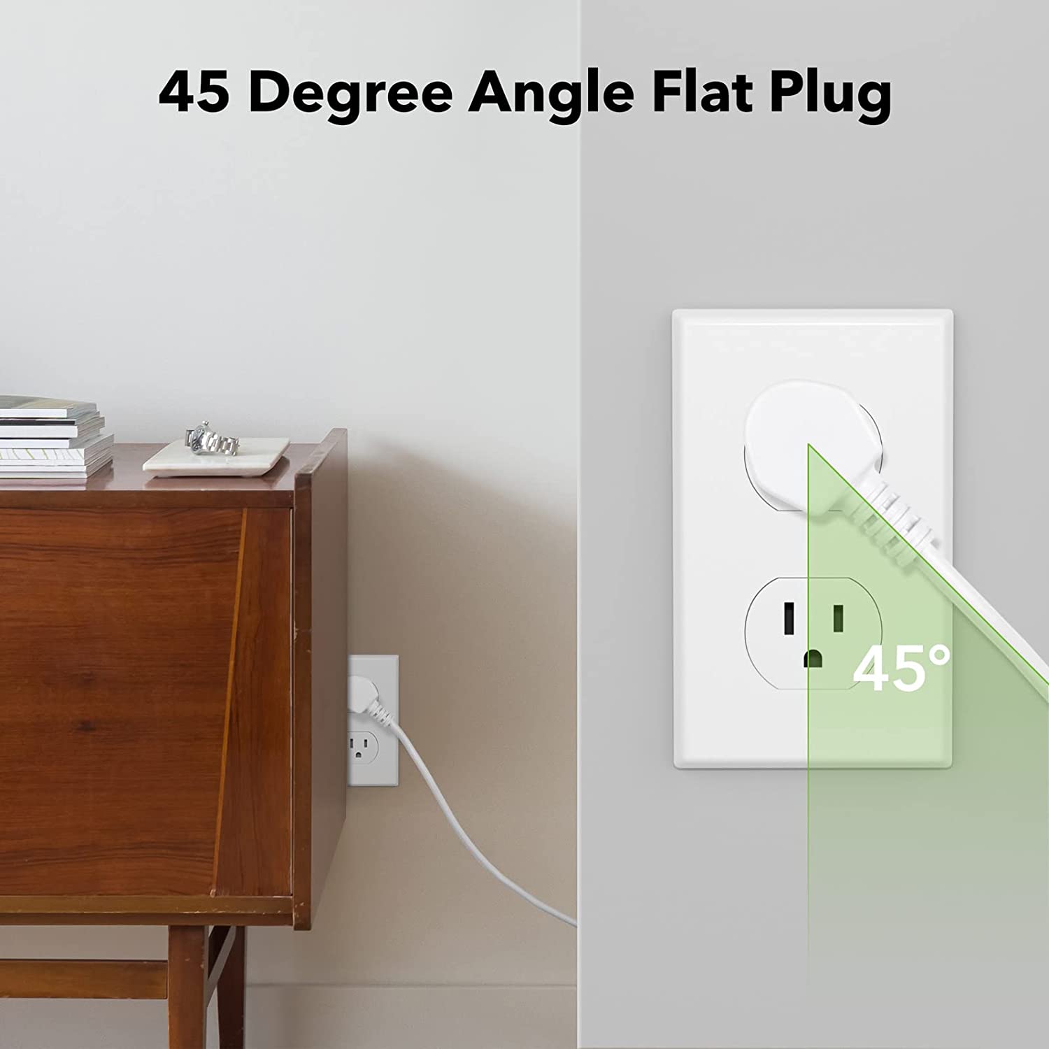 BN-LINK Flat Plug Power Strip with USB Ports, 6-Foot Cord photo 4