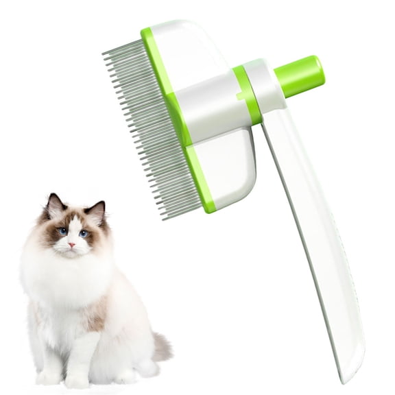Pet Hair Removal Comb - Self-cleaning Brush, Stress Relief Massage, for Short & Long Haired Cats, 360 Rotating Grooming Tool, topliu