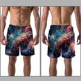 thumbnail image 3 of luoweisi Men's Beach Shorts Quick Dry Swim Trunks with Mesh Lining Galaxy 2XL, 3 of 5