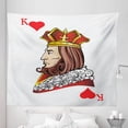 thumbnail image 1 of Casino Tapestry, King of Heart Deck Romantic Graphic Play Card Design Gambling Luck Chance Theme, Fabric Wall Hanging Decor for Bedroom Living Room Dorm, 5 Sizes, Multicolor, by Ambesonne, 1 of 1