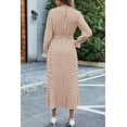 thumbnail image 3 of PRETTYGARDEN Women's Spring Fall Midi Dress Casual Long Sleeve V Neck Swiss Dot Pleated A Line Flowy Dresses, 3 of 8