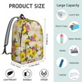 thumbnail image 5 of Sunflower and Hydrangea Cream Pattern Backpack for School, Cute School Bag with Adjustable Shoulder Straps and Padded Back, 15.7"x11.8"x5.5", 5 of 5