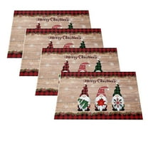 Lilixerw 4 PCS Christmas Table Mats,Heat Resistant Washable Placemats for Holiday Dining,Kitchen & Xmas Party Decor,17.7 x 12.6 Inch