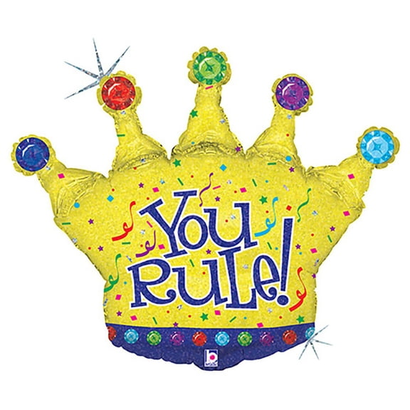 36 inch You Rule! Betallic Foil Mylar Balloon - Party Supplies Decorations