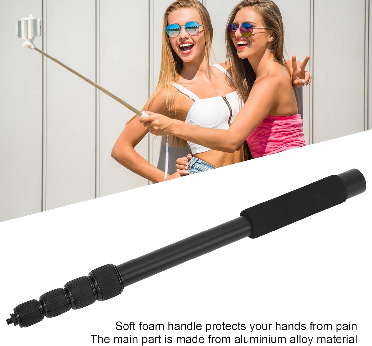RVKXHD Mic Boom Arm, 1/4 Inch Screw Mic Boom Pole Locking System High Durability for Interview for TV Applications for Video Production(5 knots)