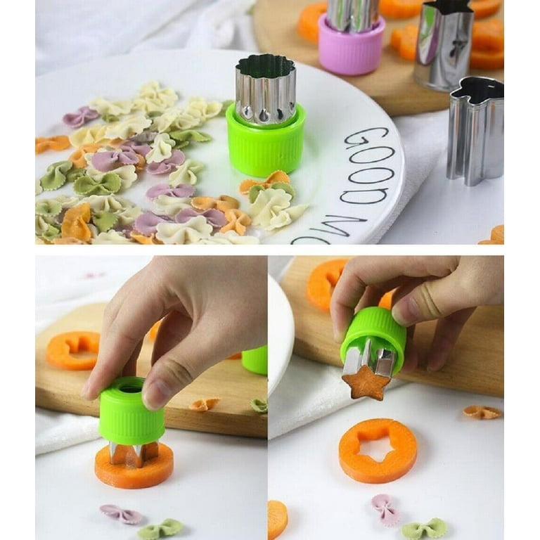 9 Pcs Stainless Steel Fruit Vegetable Cutter Shapes Set Mini Cookie Slicer Mold