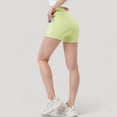 thumbnail image 5 of Women's High Waist Workout Shorts with Side Pockets and Seam-Contoured Fit for Flexible Movement - Large, Green, 5 of 6