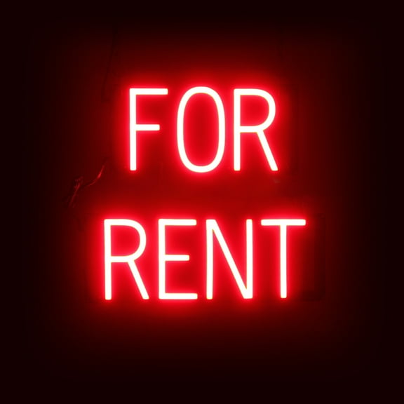 SpellBrite FOR RENT LED Sign for Business. 16.4" x 15" Red FOR RENT Sign Has Neon Sign Look With Energy Efficient LED Light Source. Visible from 500 Feet, 8 Animation Settings.