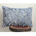 thumbnail image 4 of Grey Lumbar Pillow Cover, Ribbon Scrolls Lumbar Pillow Cover, 12x16 inch (30x40 cm) Lumbar Pillow Cover, Rectangle Silk Lumbar Pillow Cover, Geometric Modern - Silver Spirit, 4 of 4