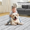 thumbnail image 5 of Garvee 8' x 10' Moroccan Bohemian Rug Indoor Geometric Floor Carpet Farmhouse Non Slip Low Pile Rug for Living Room Bedroom, Gray, 5 of 6