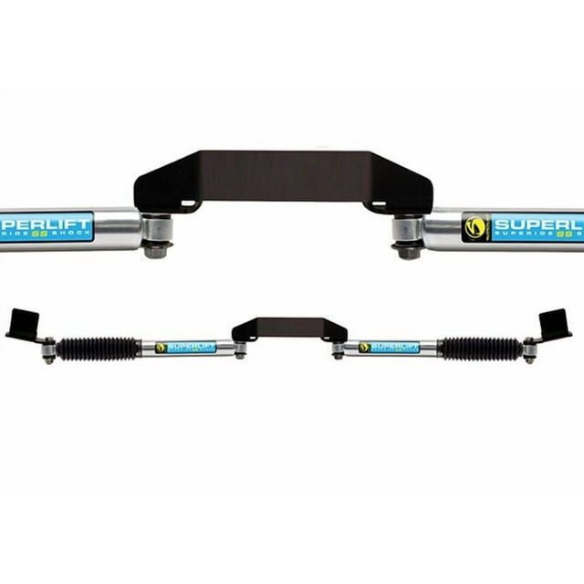Superlift Steering Stabilizer 92730 Superide SS; Dual; Stainless Steel; With Brackets/Hardware; Set Of 2