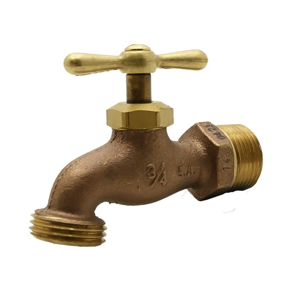 AquaGen 6416007 1/2 Inch MIP x 3/4 Inch GHT SSS Brass Hose Bibb