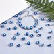 thumbnail image 2 of 40~50 cuentas redondas planas de 10 mm con forma de ojo azul, hechas a mano, esmaltadas para pulseras, collares y joyas. Agujero: 1,2 mm., 2 of 9