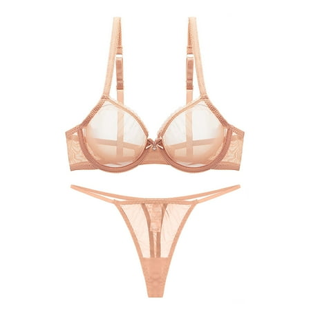 

Varsbaby Women s See Through Underwire Bra and G-String Lingerie Set