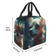 thumbnail image 2 of KLL Cute Flower Chihuahua Puppy Print Insulated Lunch Bag Women, Reusable Cute Tote Lunch Box for Adult & Men, Leakproof Cooler Lunch Bags for Work Office Travel Picnic, 2 of 5