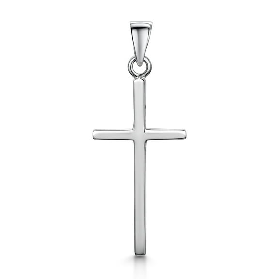 Amberta Unisex 925 Sterling Silver Cross Pendant: Thin Cross