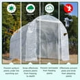 thumbnail image 6 of NAWAY 20'x10'x7' Outdoor Walk-in Greenhouse,Watering System,1 Zipper Door,6 Roll-up Windows,Thickened Galvanised Steel,White, 6 of 6