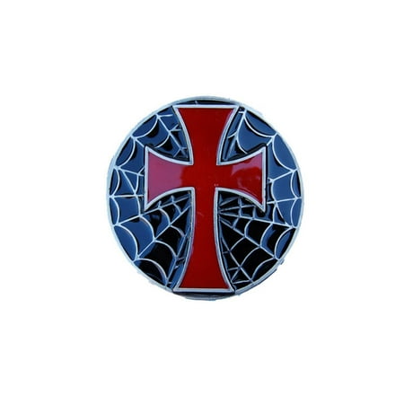 Cross Cool Belt Buckle - Gothic Cross Spider Web Embedded Belt Buckle