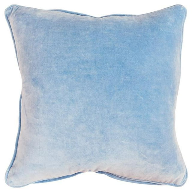 HomeRoots 403417 Blue Solid Luxurious Modern Throw Pillow