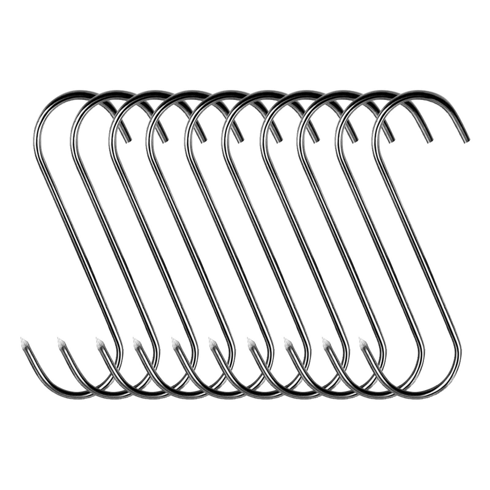 Visland 10PCS Meat Hooks, Heavy Duty Stainless Steel Butcher Hook, S