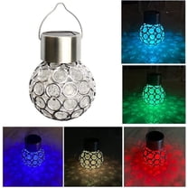 Casewin Hanging Solar Lights, Christmas Decoration Lights with Multi-Color Changing Cracked Glass Hanging Ball Lights Waterproof Outdoor Solar Lanterns for Garden, Yard, Patio, Lawn