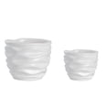 thumbnail image 4 of K-Cliffs White Ceramic  Pots, Modern Design Waving  Set of 2 Small Pot-3.9Dia*2.9H inches (Opening--3.3 inches);Large pot-5.1Dia*4.1H inches(Opening -4.4, 4 of 10