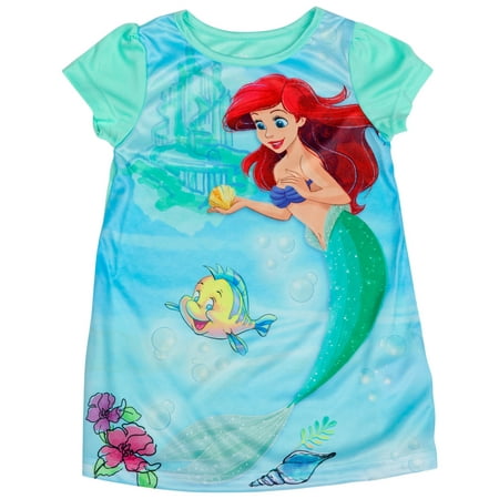 Disney The Little Mermaid Princess Ariel and Flounder Toddler Nightgown ...