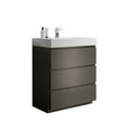 thumbnail image 6 of 30-Inch Gray Freestanding Bathroom Vanity with Sink, Triple-Drawer Storage Cabinet, Space-Saving Design, Pre-Assembled White Ceramic Basin, Durable E1-Grade Eco-Friendly Construction, 6 of 8
