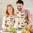 thumbnail image 3 of Halloween Pumpkins Bats Skulls and Spiders Apron-Garden Aprons for Women with Pockets-Cotton Linen Waterproof Kitchen Cooking Gardening Aprons Adjustable for Kitchen,Cooking,BBQ and Salon 32"x27", 3 of 7