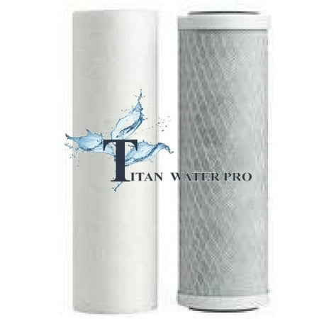 Water Filters 20"x4.5" (Big Blue Housings) Sediment & Carbon Block filters - 2pc