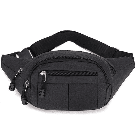 Fmxomd Crossbody Fanny Pack for Men Women, Large Waist Bag & Hip Bum Bag with Adjustable Strap for Outdoors Workout Traveling Casual Running Hiking Cycling,Black