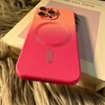 thumbnail image 4 of Compatible for iPhone 11 Pro Max Case with Magnetic Fitting for Magsafe Case Luxury Cute Soft Liquid Silicone Shockproof Full Camera Protector Cover Phone Case-Pink, 4 of 13