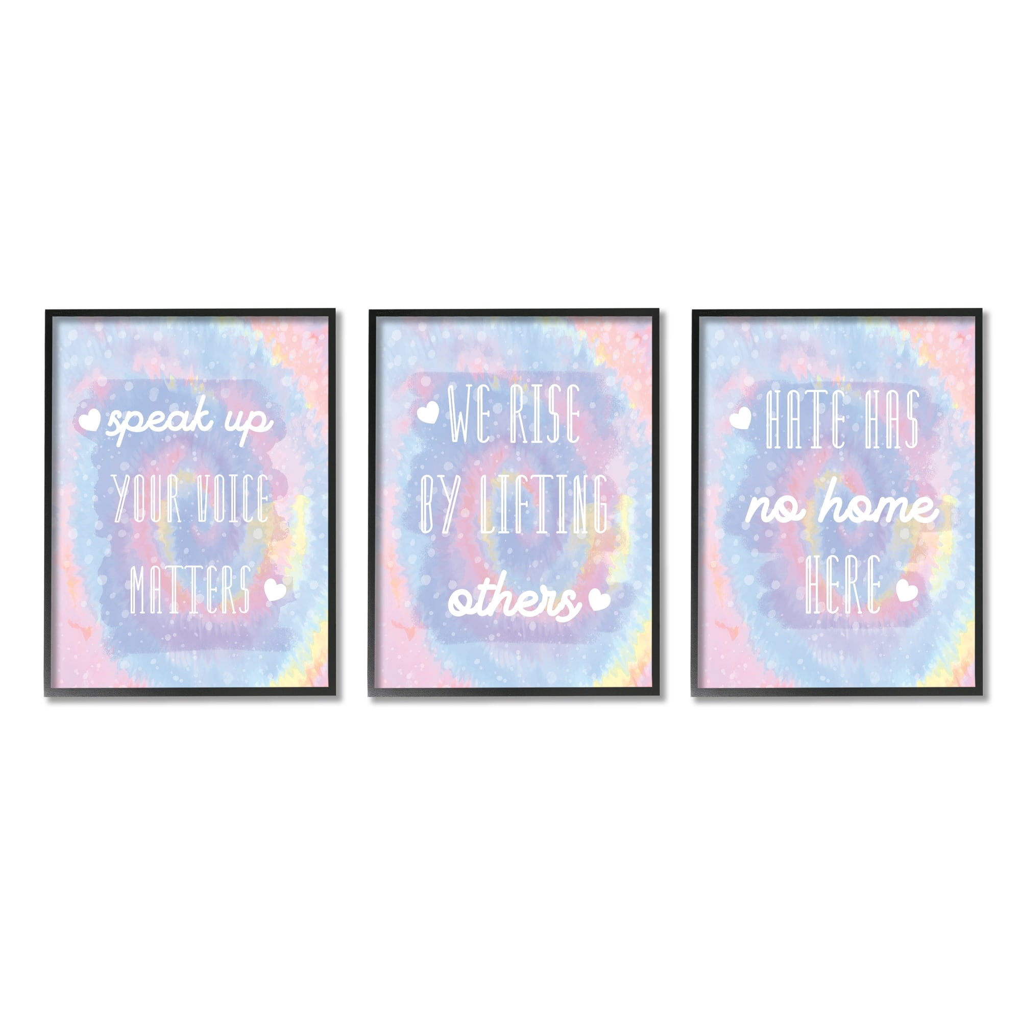 Stupell Industries Speak Up Phrases Tie Dye Inspirational Quotes Grey Framed, 11 x 14, Design by Daphne Polselli