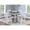 White, variant on Counter Height Dining Table And Chair , Gray, Round, Storage Function, Cushion Padded 5pc Round With Shelf, Storage,