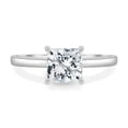 thumbnail image 2 of 3.00Ct Princess Lab-grown diamond Engagement Ring, Hidden Halo & Cathedral Setting, 14K White Gold, 2 of 7