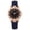 Blue, variant on Womens Quartz Wrist Watch Fashion Rhinestone Bezel Watch Round Starry Dial Watch Leather Strap Dress Watch