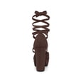 thumbnail image 2 of BLISSFUL STEP Women's Pumps Block Heels Platform Strappy Lace up Pumps Coffee 7, 2 of 8