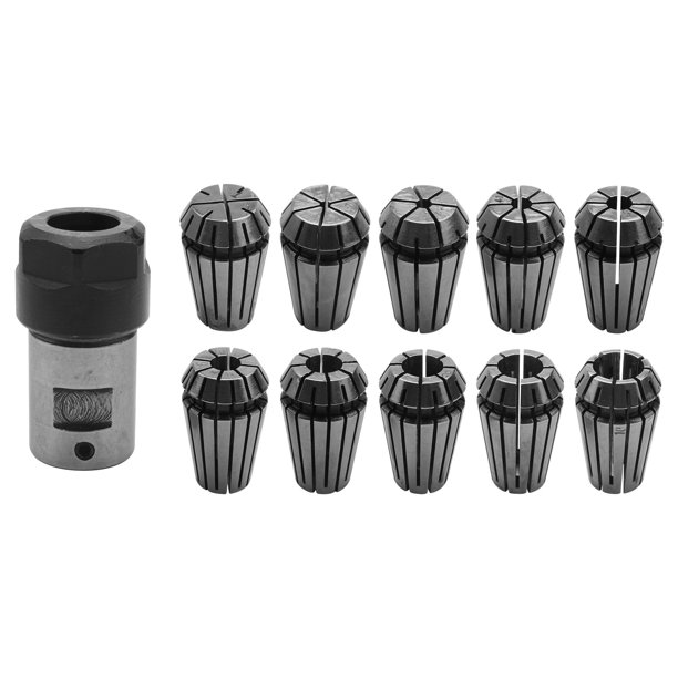 10 pinzas de resorte Er16 + soporte para varilla de extensión de eje de motor de 8 mm para herramienta de grabado de enrutador CNC