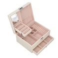 thumbnail image 4 of Double Layer Jewelry Case, Partition Design Large Capacity Jewelry Box With Drawer For Women For Bedroom, 4 of 8