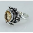 thumbnail image 2 of Navya Craft Citrine Oval 925 Sterling Silver Handmade Women Statement Ring, Yellow Gemstone Jewelry Size 7.5, 2 of 5