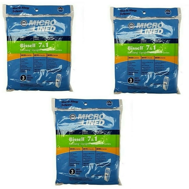 9 Bissell Vacuum Cleaner Bags Style 1 & 7 30861 Microlined by DVC