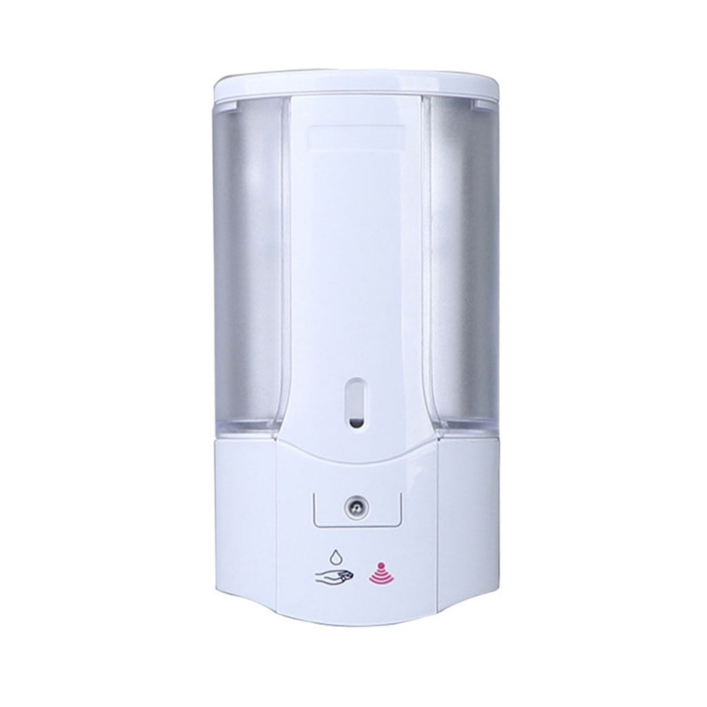 13.5 Fl.Oz Automatic Soap Dispenser, Wall Mount Touchless Sensor for Liquid & Gel, Battery Powered (4 AA, Not Included), for Home Kitchen Bathroom Sink, 3.7"X7.1"X3.3",White, By Preplabs